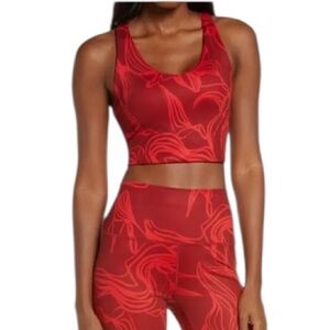 Zella Longline Racer Back Sports Bra Red Camo Size XL